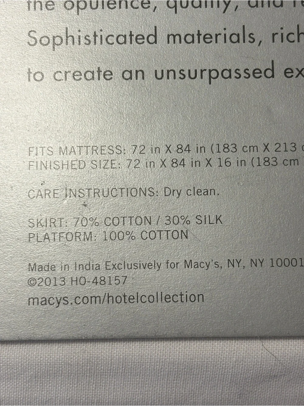 Hotel Collection LUSTER Cal-King Bedskirt 16